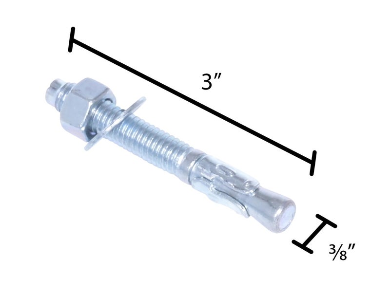 Vestil AS-383-4PK Steel Concrete Sleeve Anchor Bolts 4 Pack 3/8 In. x 3 In. Silver - Image 4